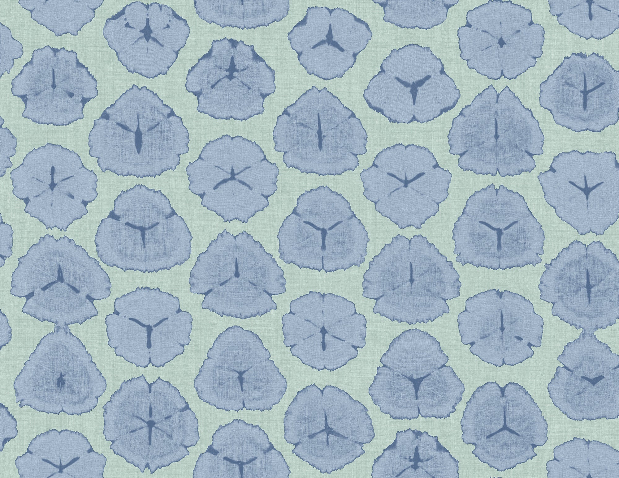 Seabrook Designs Shibori Blossoms Metallic Periwinkle & Teal Wallpaper AH41302