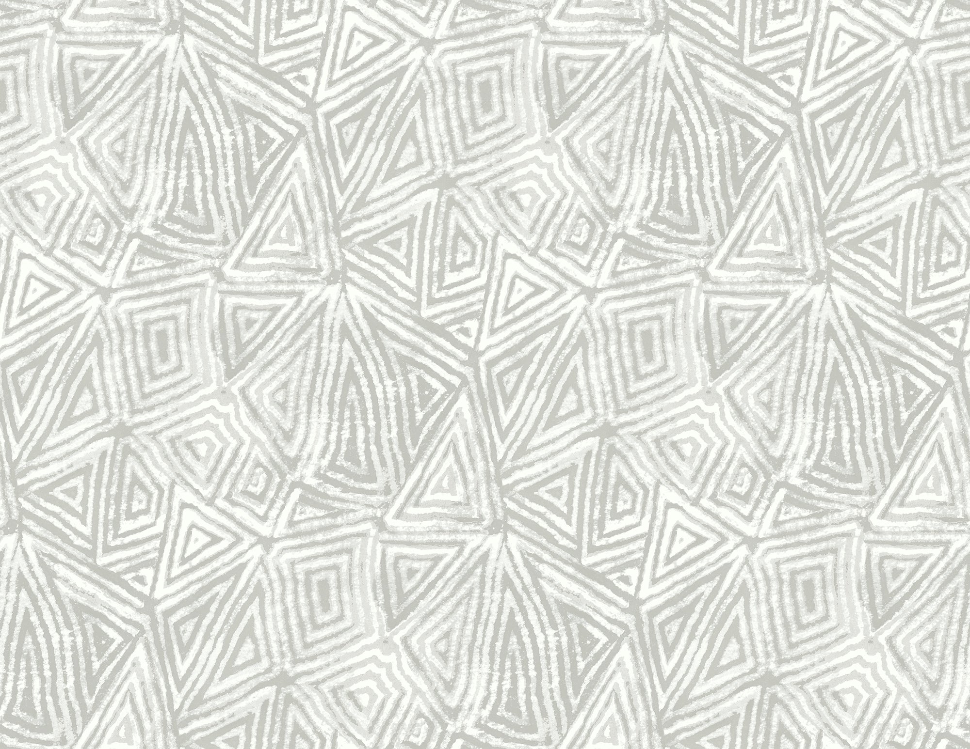 Seabrook Designs African Geo Metallic Silver & Off-white Wallpaper AH41500