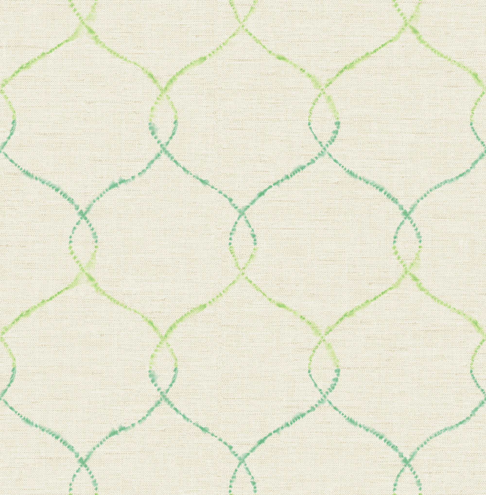 Seabrook Designs Shibori Lattice Lime Green, Teal, And Metallic Pearl Wallpaper AH41601