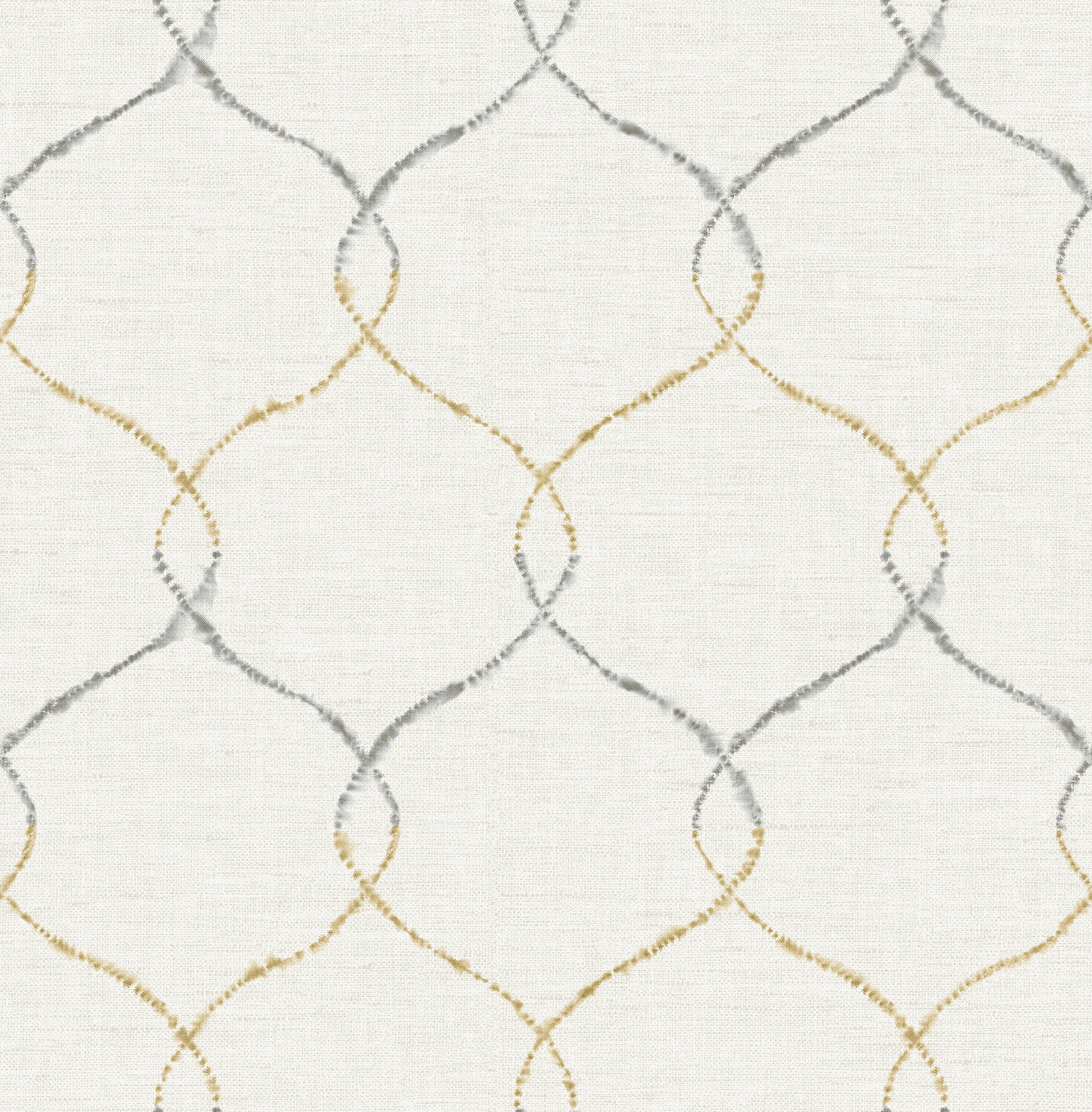 Seabrook Designs Shibori Lattice Antique Gold, Gray, & Metallic Pearl Wallpaper AH41605