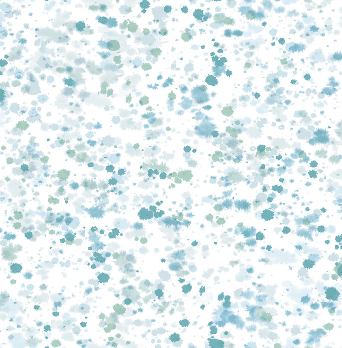 Seabrook Designs Splatter Metallic Ice Blue, Turquoise, & Mint Green Wallpaper AH41702