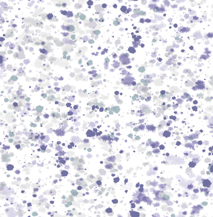 Seabrook Designs Splatter Metallic Silver, Lavender, & Robin''s Egg Wallpaper Sample AH41709