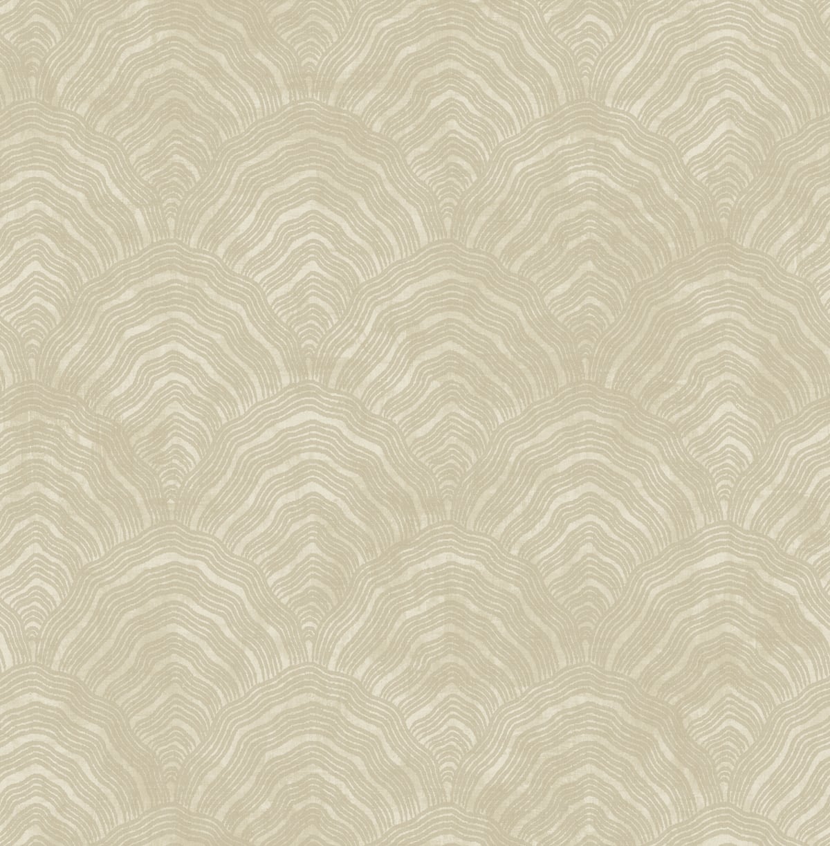 Seabrook Designs Confucius Scallop Tan And Metallic Pearl Wallpaper AI41503