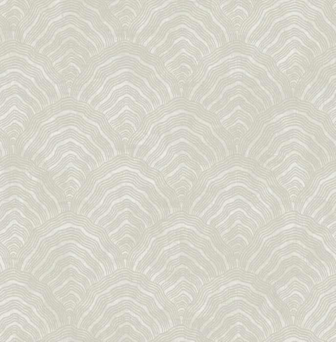 Seabrook Designs Confucius Scallop Linen And Metallic Pearl Wallpaper AI41505