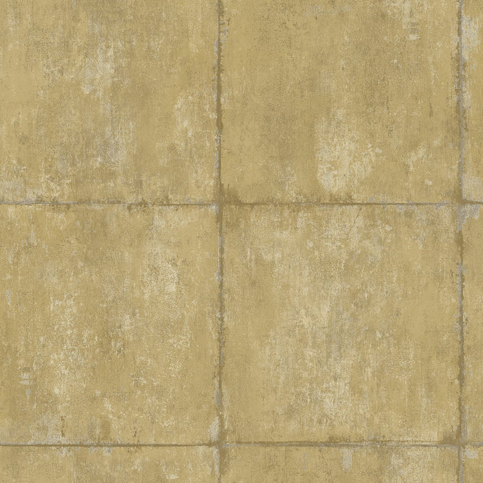 Seabrook Designs Great Wall Blocks Metallic Gold And Silver Wallpaper AI42105