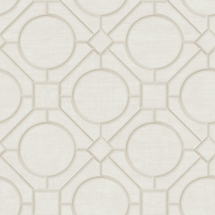 Seabrook Designs Silk Road Trellis Metallic Pearl And Off-white Wallpaper AI42411