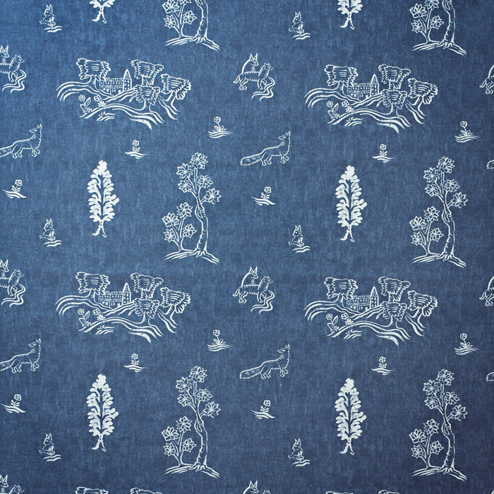 Andrew Martin Friendly Folk Outdoor Happy Blue Fabric Sample AM100377.5.0