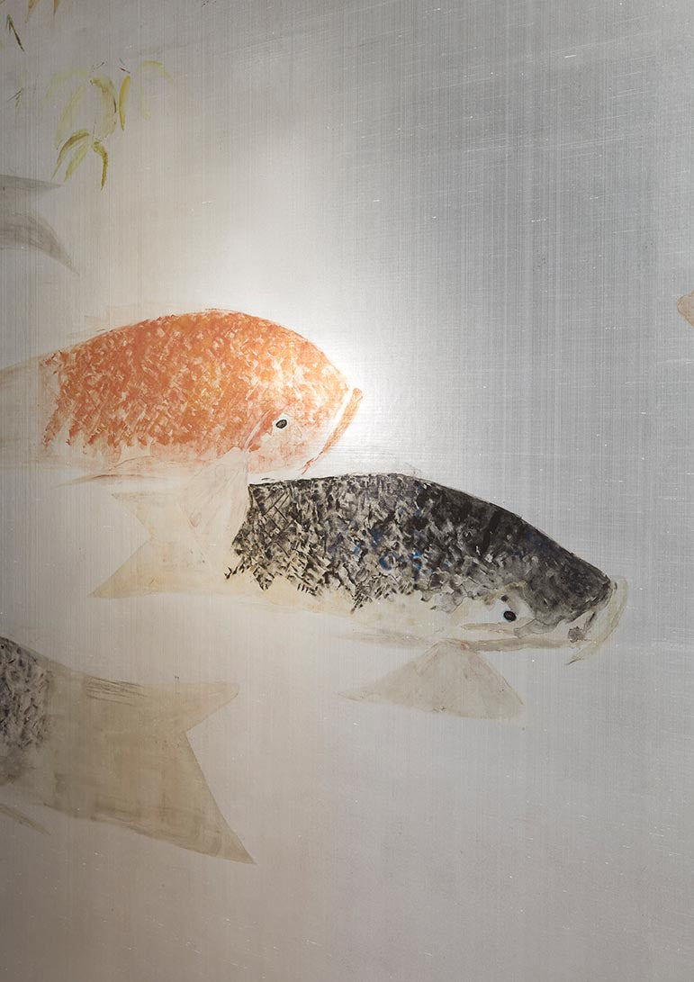 Pierre Frey Les Carpes Argent Wallpaper Sample FP911001