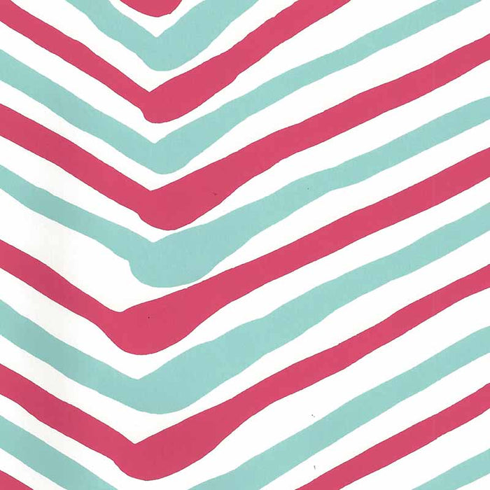 Alan Campbell Zig Zag Multicolor Turquoise Fuschia Wallpaper Sample AP950-11