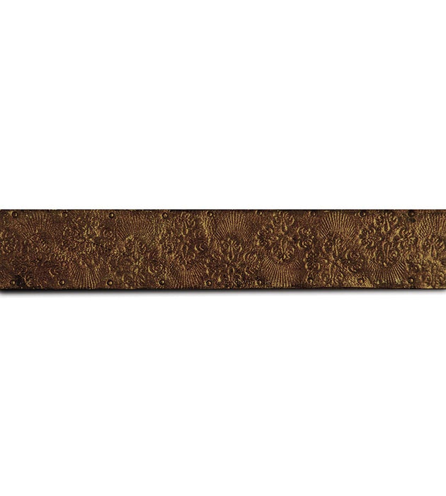 Old World Weavers Cuir Leaf Border Bronze Fabric AQ 000103CD