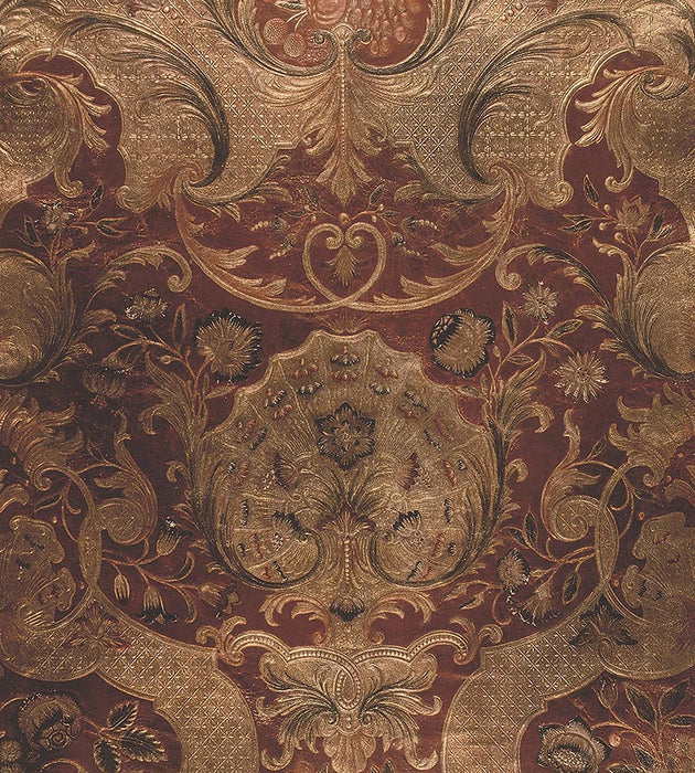 Old World Weavers Cuir Versailles Red/Multi Fabric Sample AQ 000121CD