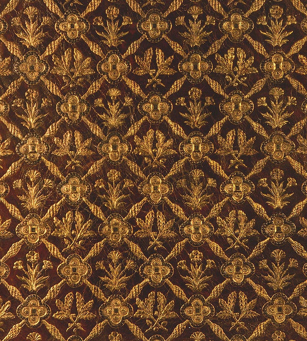 Old World Weavers Cuir Chene Red/Gold Fabric Sample AQ 000522CD