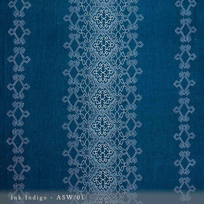 Lisa Fine Aswan Ink Indigo Fabric Sample ASW-01