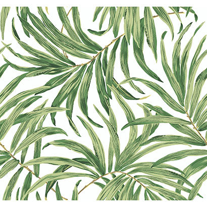 York Bali Leaves Yellow & Tan Wallpaper AT7050