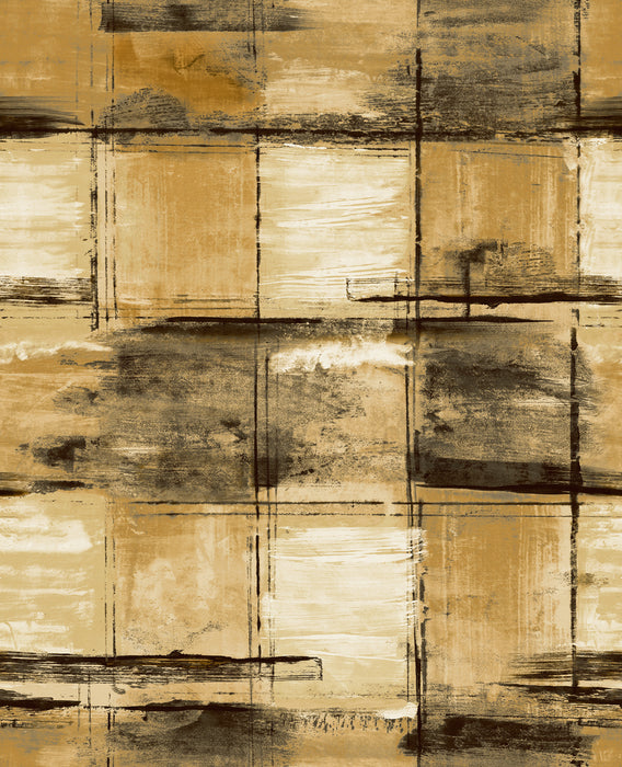 Seabrook Designs Curie Texture Metallic Gold And Ebony  Wallpaper Sample AV50305