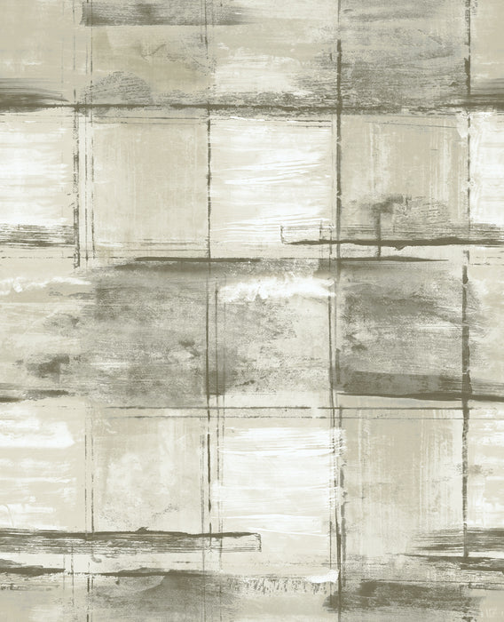 Seabrook Designs Curie Texture Metallic Ivory And Charcoal Wallpaper AV50308