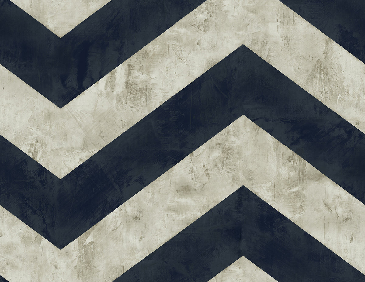 Seabrook Designs Hubble Chevron Metallic Midnight Blue Wallpaper AV50402