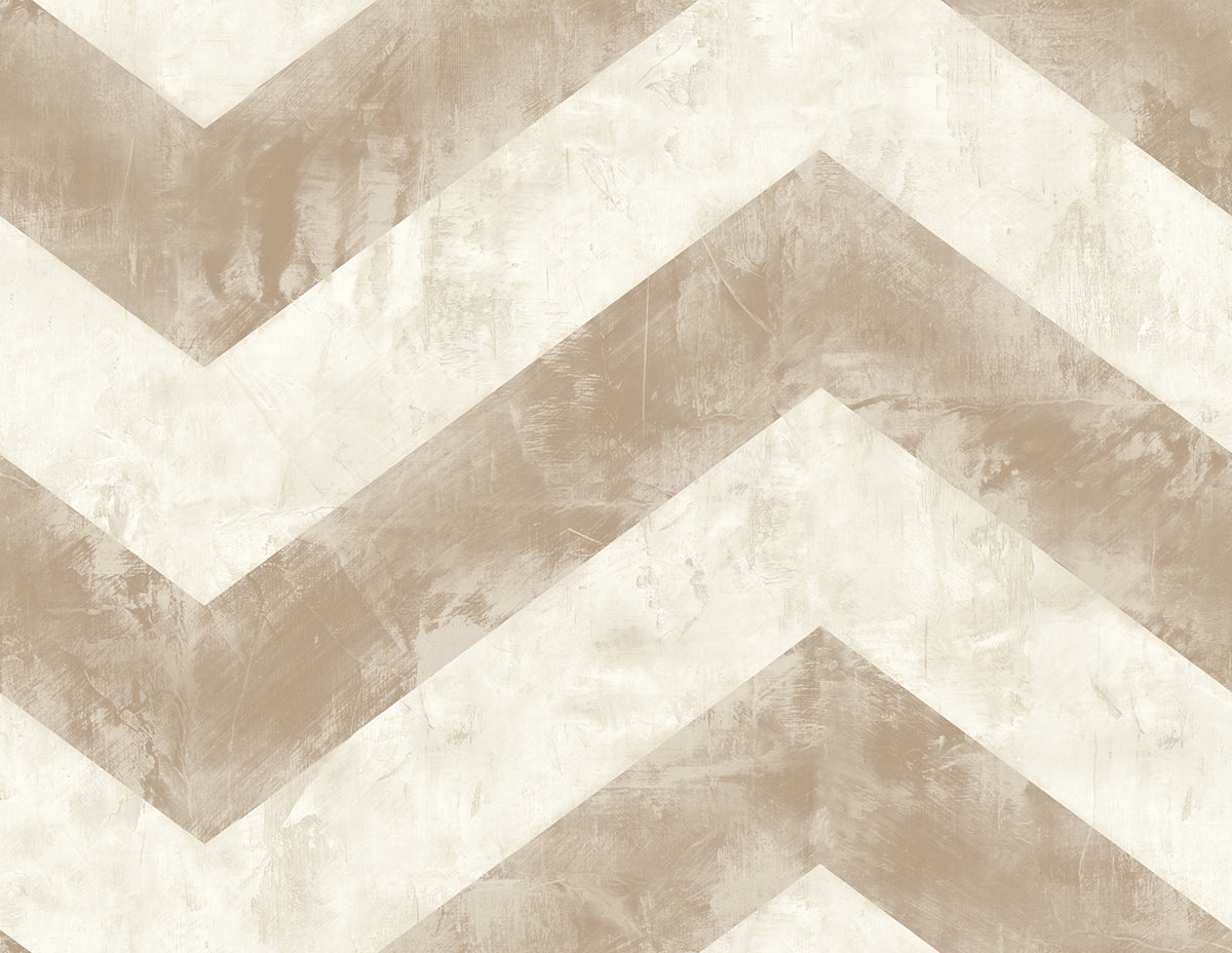 Seabrook Designs Hubble Chevron Metallic Taupe And Ivory Wallpaper AV50406