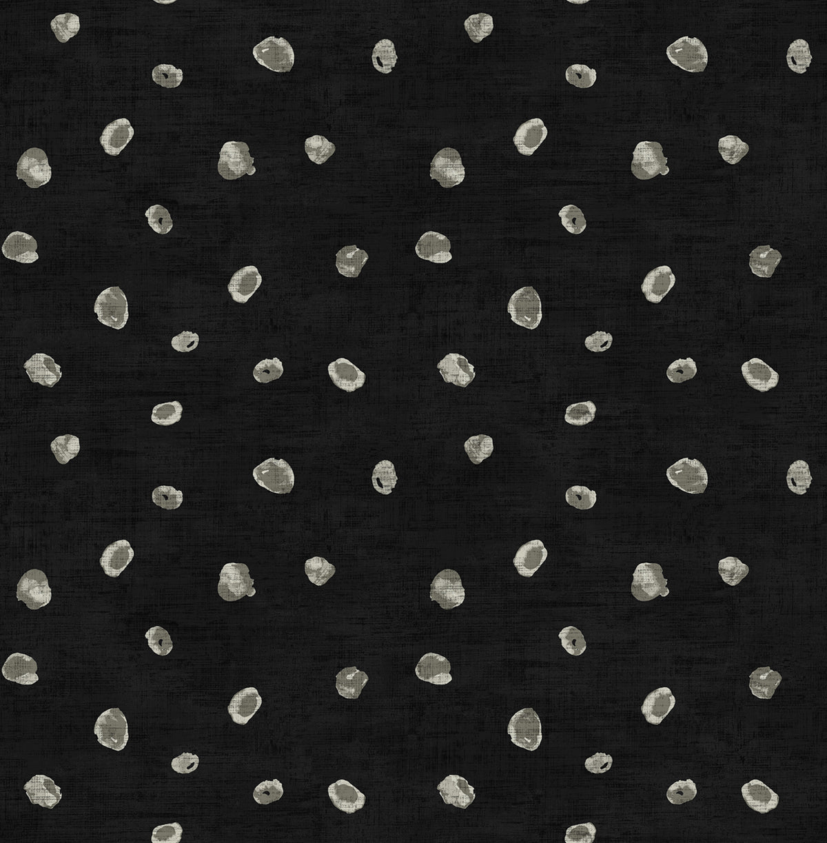 Seabrook Designs Hubble Dots Metallic Ebony And Silver Wallpaper AV50600