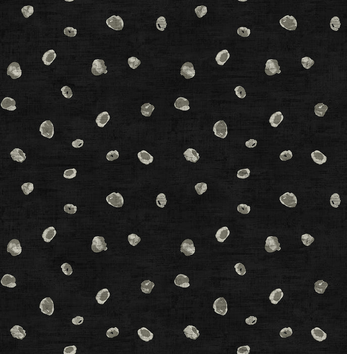 Seabrook Designs Hubble Dots Metallic Ebony And Silver Wallpaper Sample AV50600