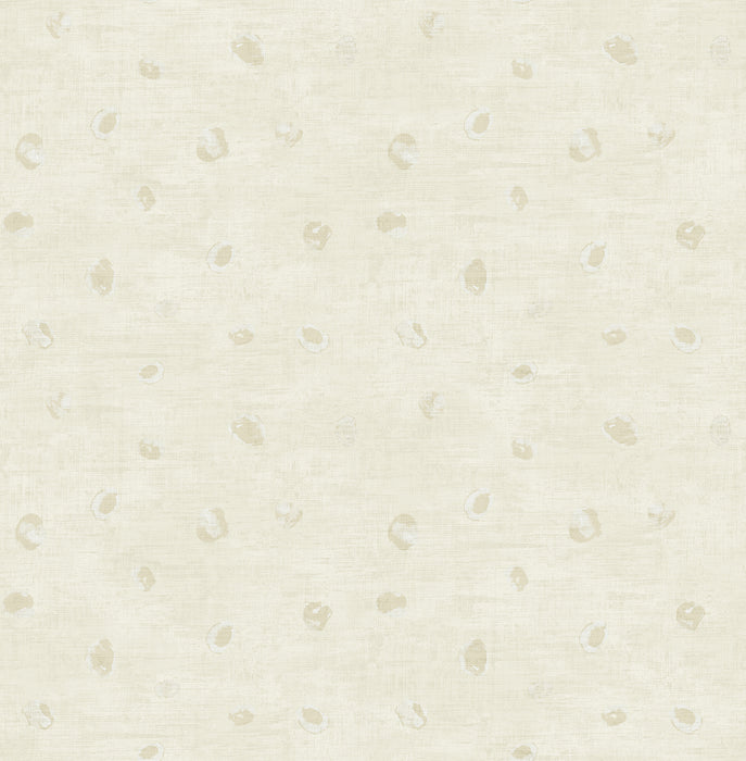 Seabrook Designs Hubble Dots Metallic Gold And Ivory Wallpaper Sample AV50608