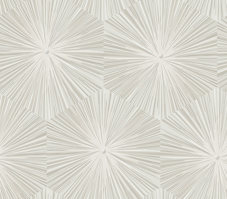 Seabrook Designs Chadwick Starburst Metallic Champagne And Off-white Wallpaper Sample AV51100