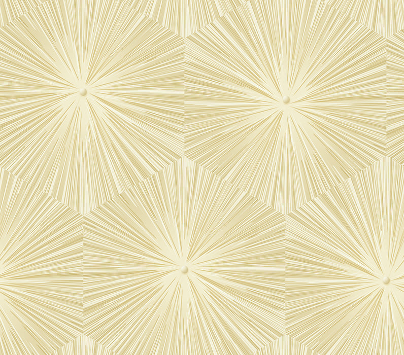 Seabrook Designs Chadwick Starburst Metallic Gold And White Wallpaper Sample AV51105