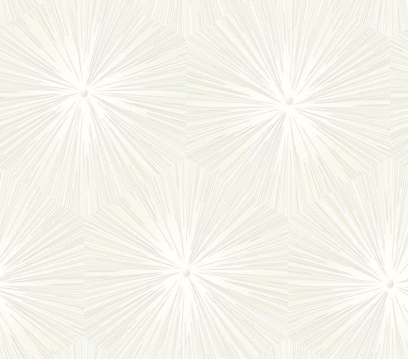 Seabrook Designs Chadwick Starburst Metallic Pearl And White Wallpaper AV51108