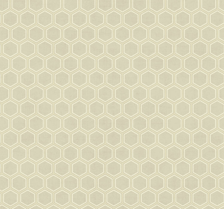 Seabrook Designs Curie Geo Beige And Silver Wallpaper Sample AV51208