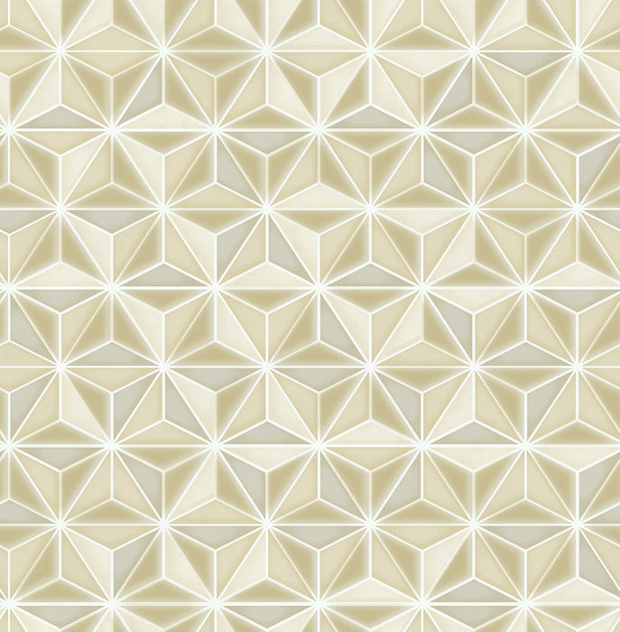 Seabrook Designs Einstein Geometric Metallic Gold And Off-white Wallpaper Sample AV51405