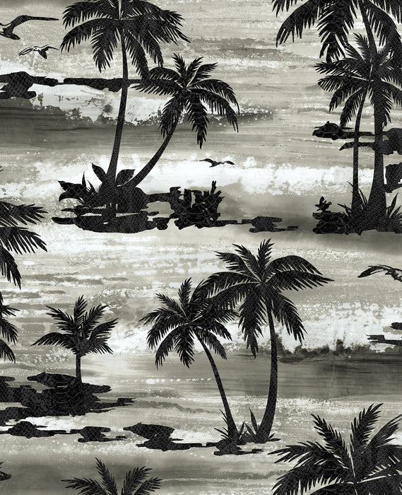 Seabrook Designs Moseley Palm Trees Black And Grey Wallpaper Sample AV51600