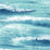 Seabrook Designs Moseley Waves Metallic Blue And White Wallpaper Sample AV51702