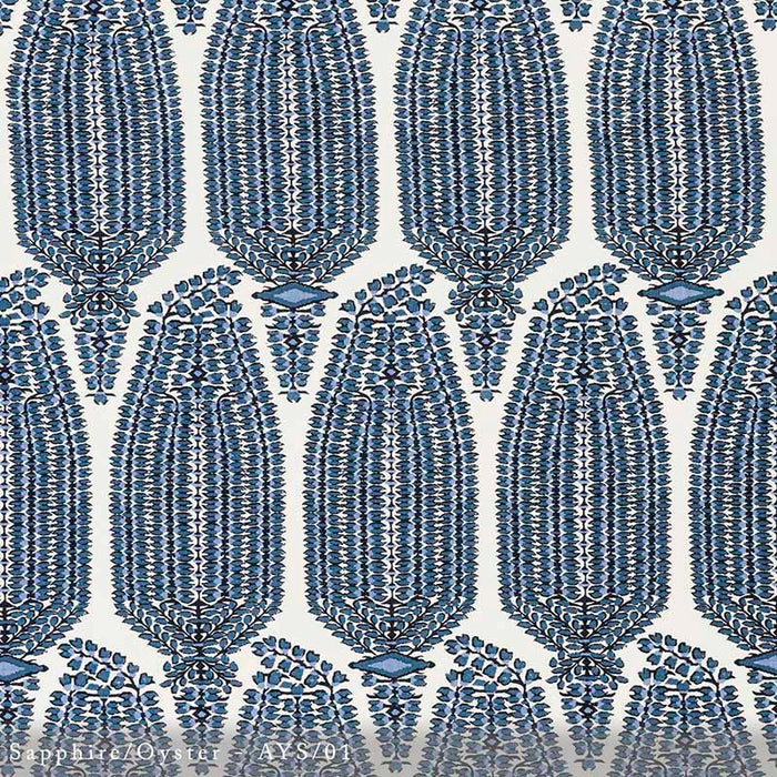 Lisa Fine Ayesha Paisley Sapphire/Oyster Fabric Sample AYS-01