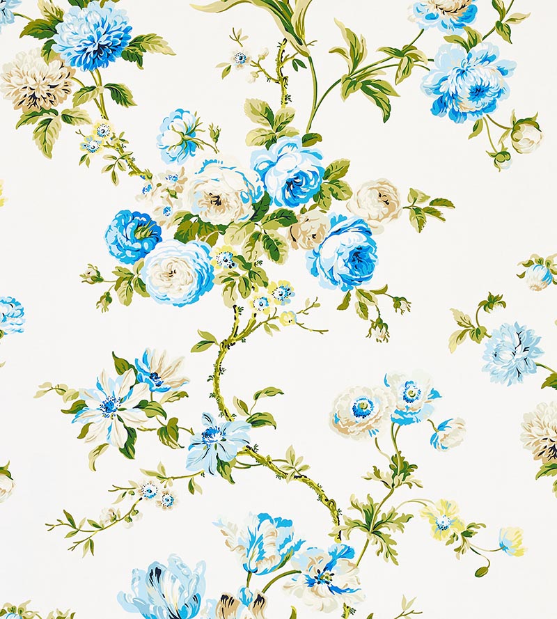 Old World Weavers Botanical Garden Porcelain Blue Fabric Sample B0 00033506