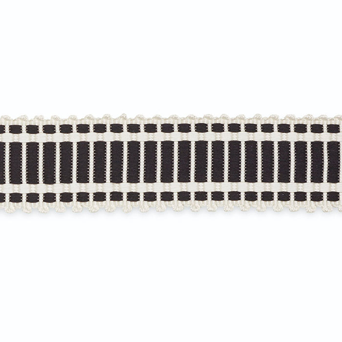 Schumacher Eugenie Picot-Edge Braid Ivory/Ebony Trim Sample B107-7