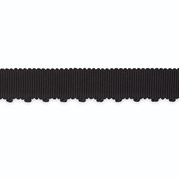 Schumacher Amy Picot-Edge Grosgrain Black Trim Sample B109-9