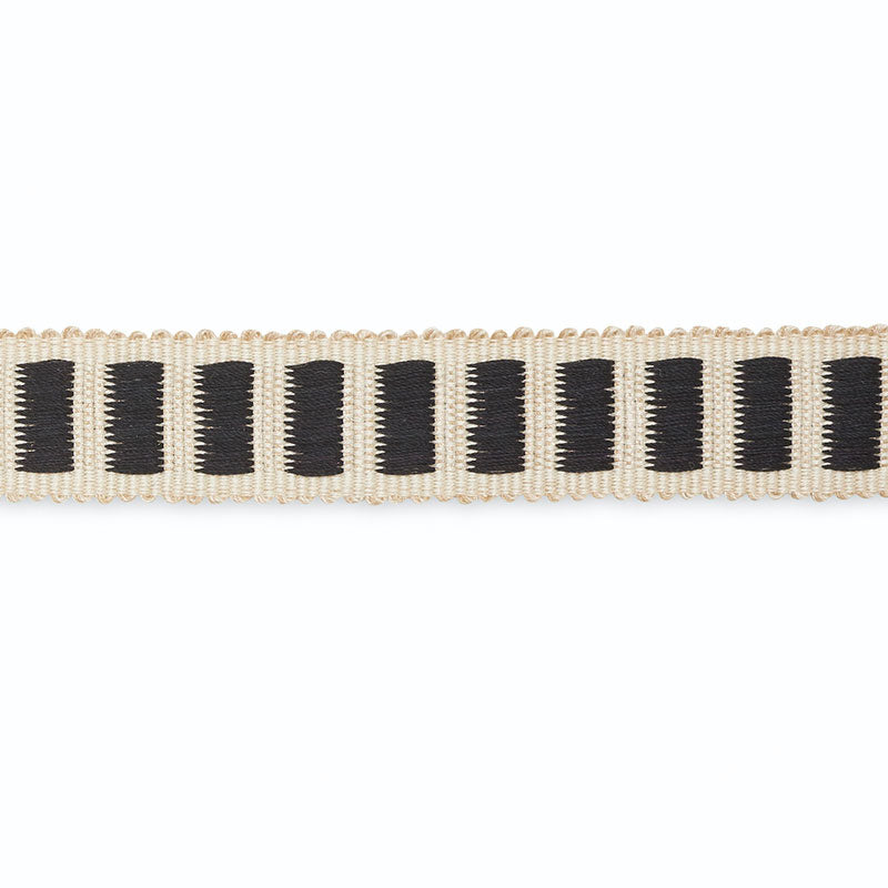 Schumacher Aubrey Braid Ivory/Ebony Trim B154-7