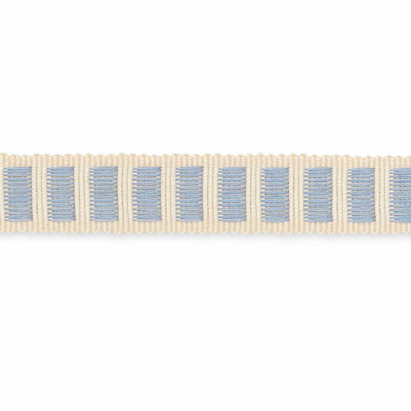 Schumacher Aubrey Braid Ivory/Sky Trim B154-8