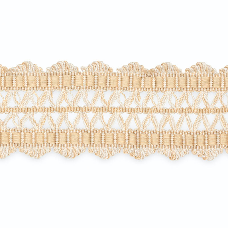 Schumacher Nikita Braid Peche/Oyster Trim B181-3