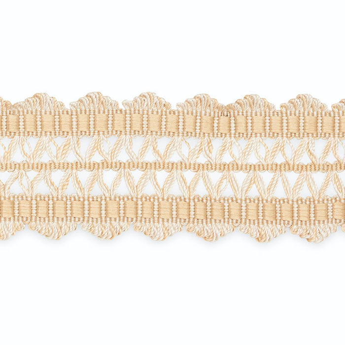 Schumacher Nikita Braid Peche/Oyster Trim B181-3