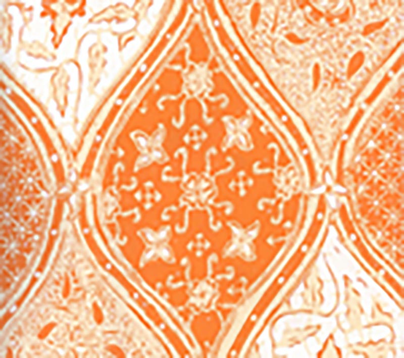 China Seas Balinese Batik Orange Cream Wallpaper 6630-04WP