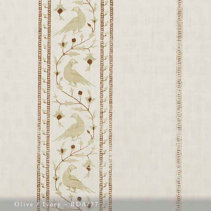 Lisa Fine Baroda I Olive/Ivory Fabric Sample BDA-37