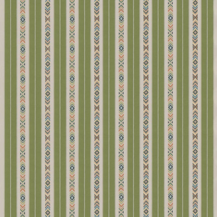 GP & J Baker Ashlar Stripe Emerald Fabric Sample BF10943.2.0