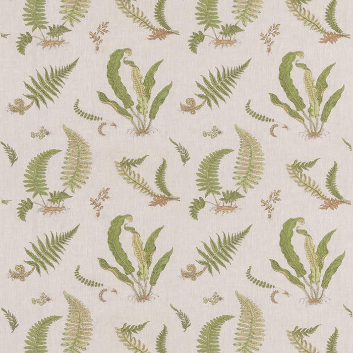 GP & J Baker Ferns Embroidery Green/Natural Fabric BF10991.3.0