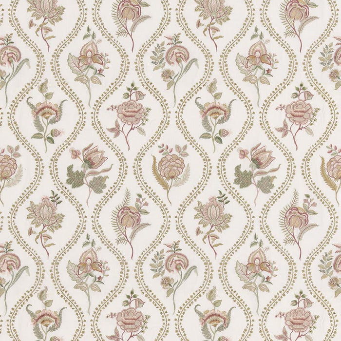 GP & J Baker Burford Embroidery Rose/Cream Fabric BF11025.4.0