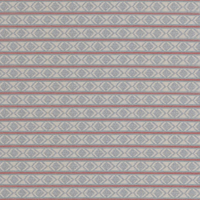 GP & J Baker Burford Stripe Red/Blue Fabric Sample BF11034.1.0