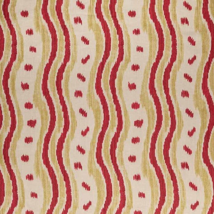 Lee Jofa Ikat Stripe Red/Green Fabric Sample BFC-3687.319.0