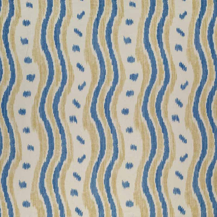 Lee Jofa Ikat Stripe Blue/Yellow Fabric Sample BFC-3687.54.0