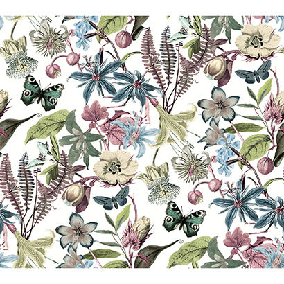 York Butterfly House White & Fuchsia Wallpaper BL1721