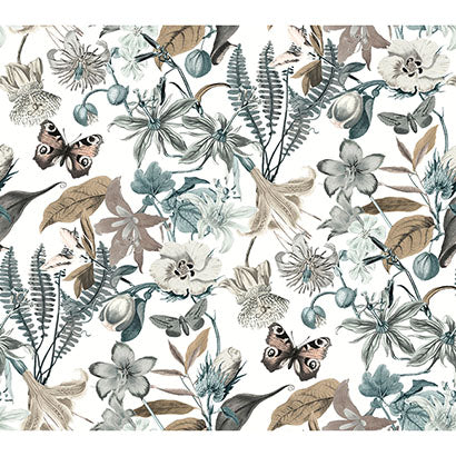 York Butterfly House White & Blue Wallpaper BL1722